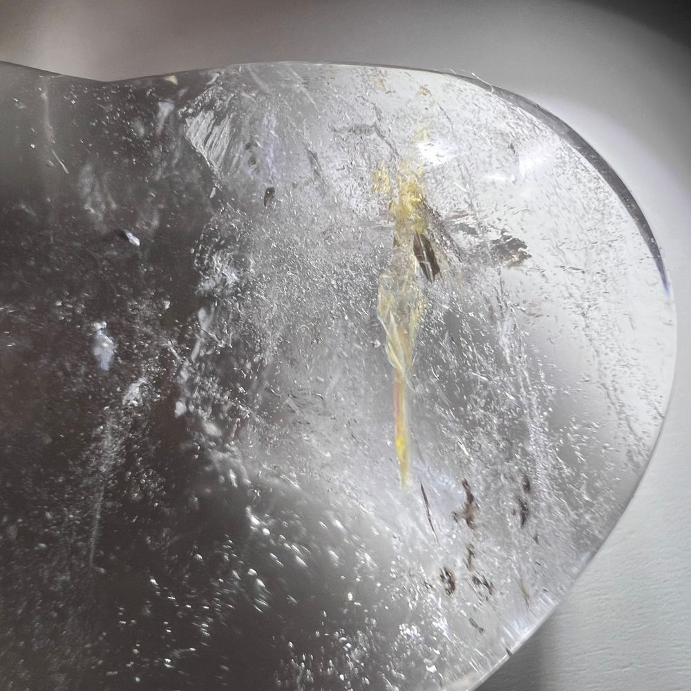Clear Quartz Crystal Heart Carving