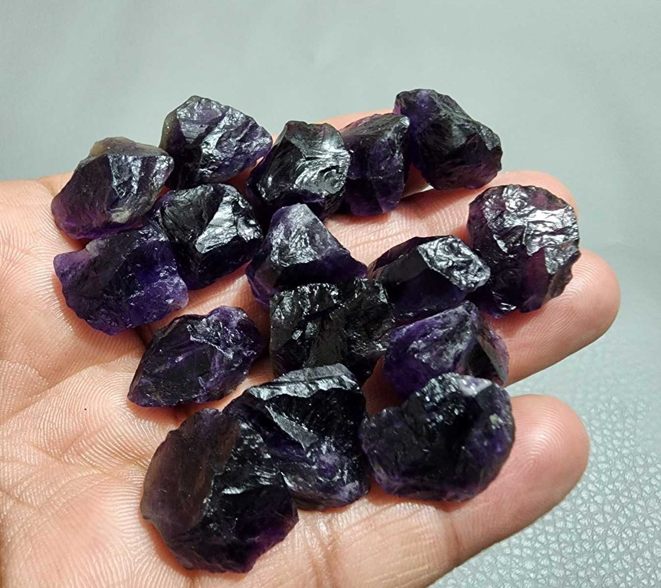 16 Pcs Wonderful Purple Amethyst Rough Gemstone Raw Size 18-20 MM Crystal Stone