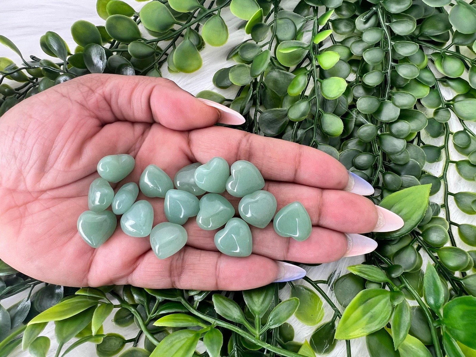 Green aventurine heart – mini green aventurine heart carving – 13mm natural