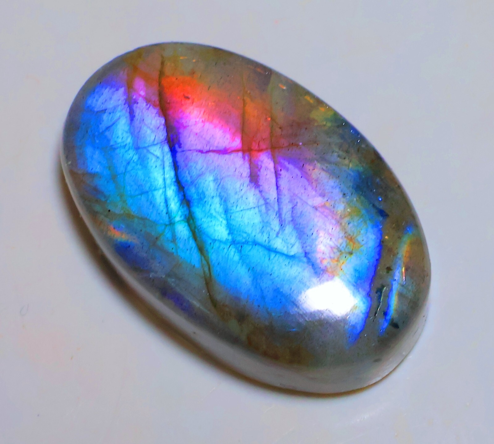 Natural Labradorite Pear , 0.5″- 4″ High Purple Multi Flash, Pick a Size