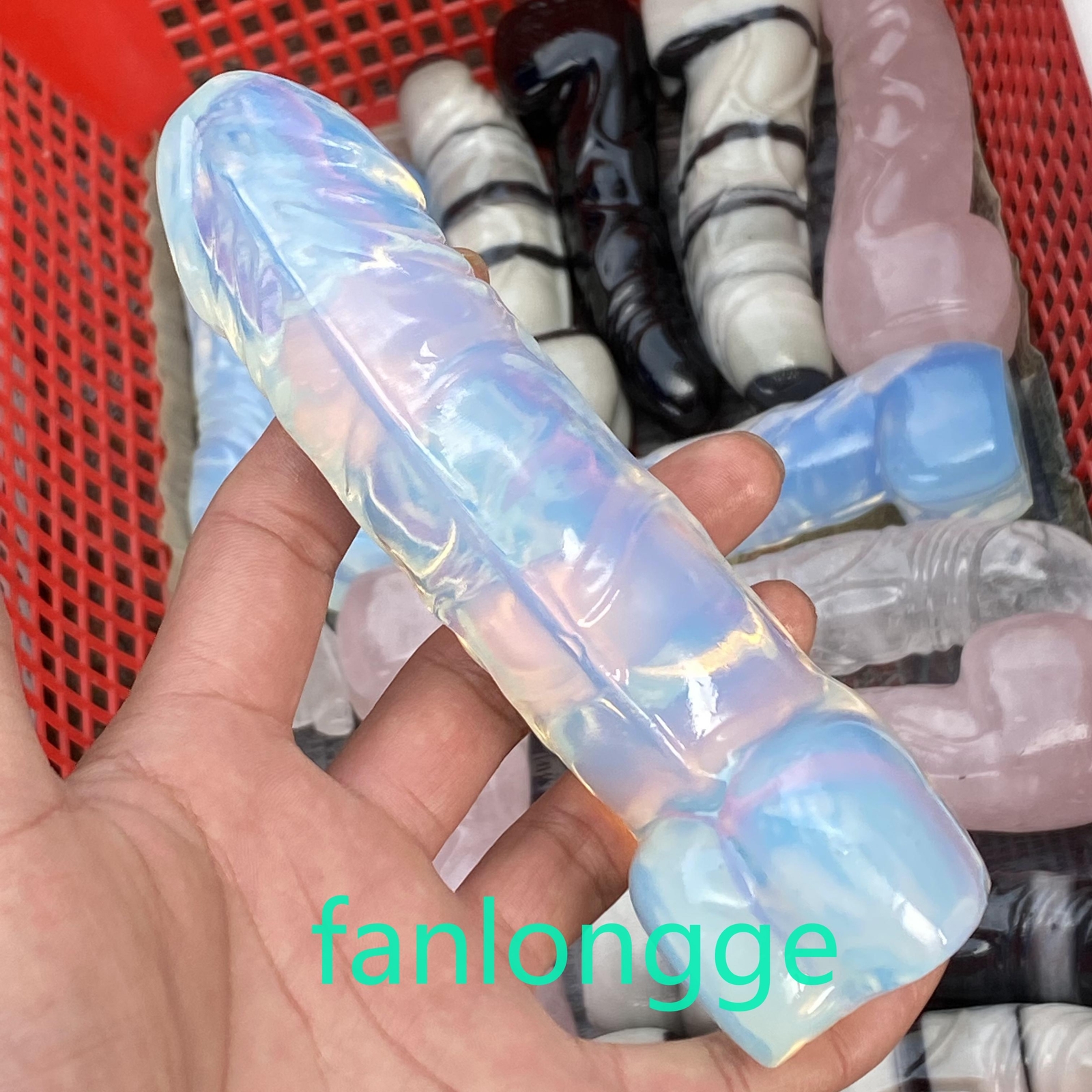 5.8″ Opalite Male Penis Quartz Crystal Skull Massager Reiki Gem 1pcs