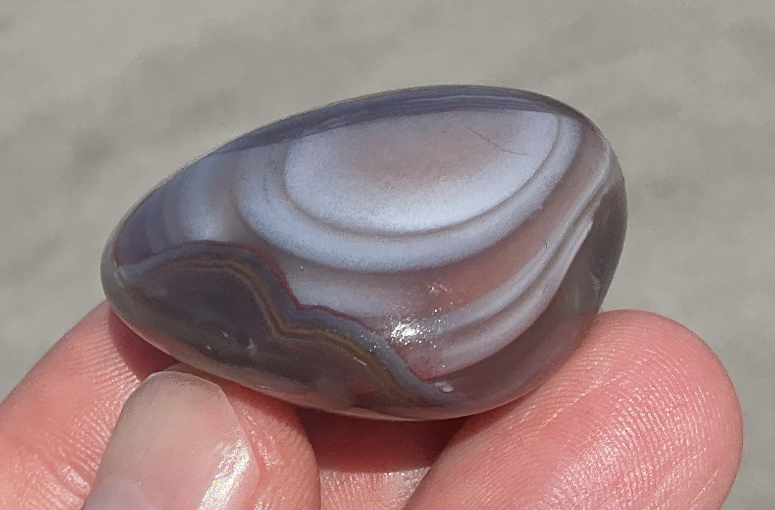 36g Polished Mozambique Agate Palmstone Worry Stone Exceptional! A++