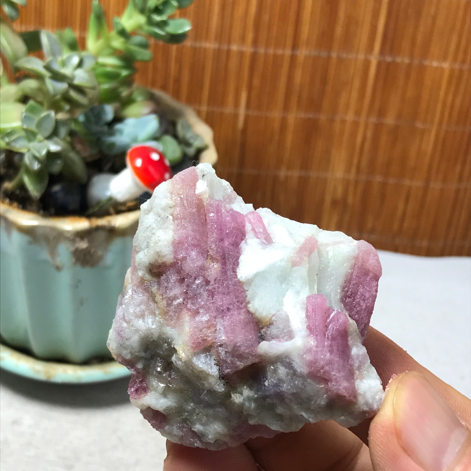 Natural red Tourmaline acanthconite Crystal rough original Specimen 60g A6562