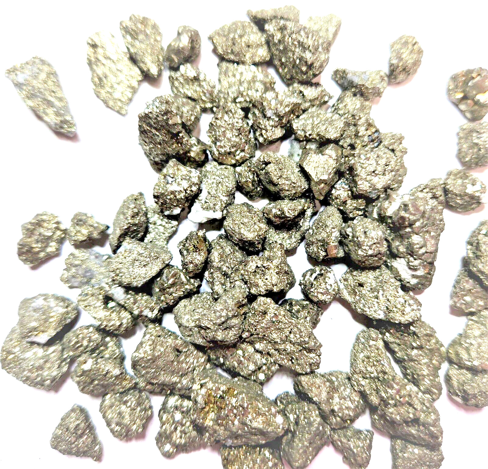 Natural Tiny Pyrite Crystal Minteral Nuggets from Peru sold in 2 ounce Bulk bags