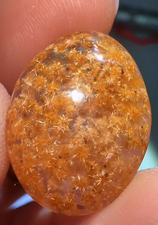 20*15*7mm Natural Sunflower rutilated quartz Specimens Reiki pendant