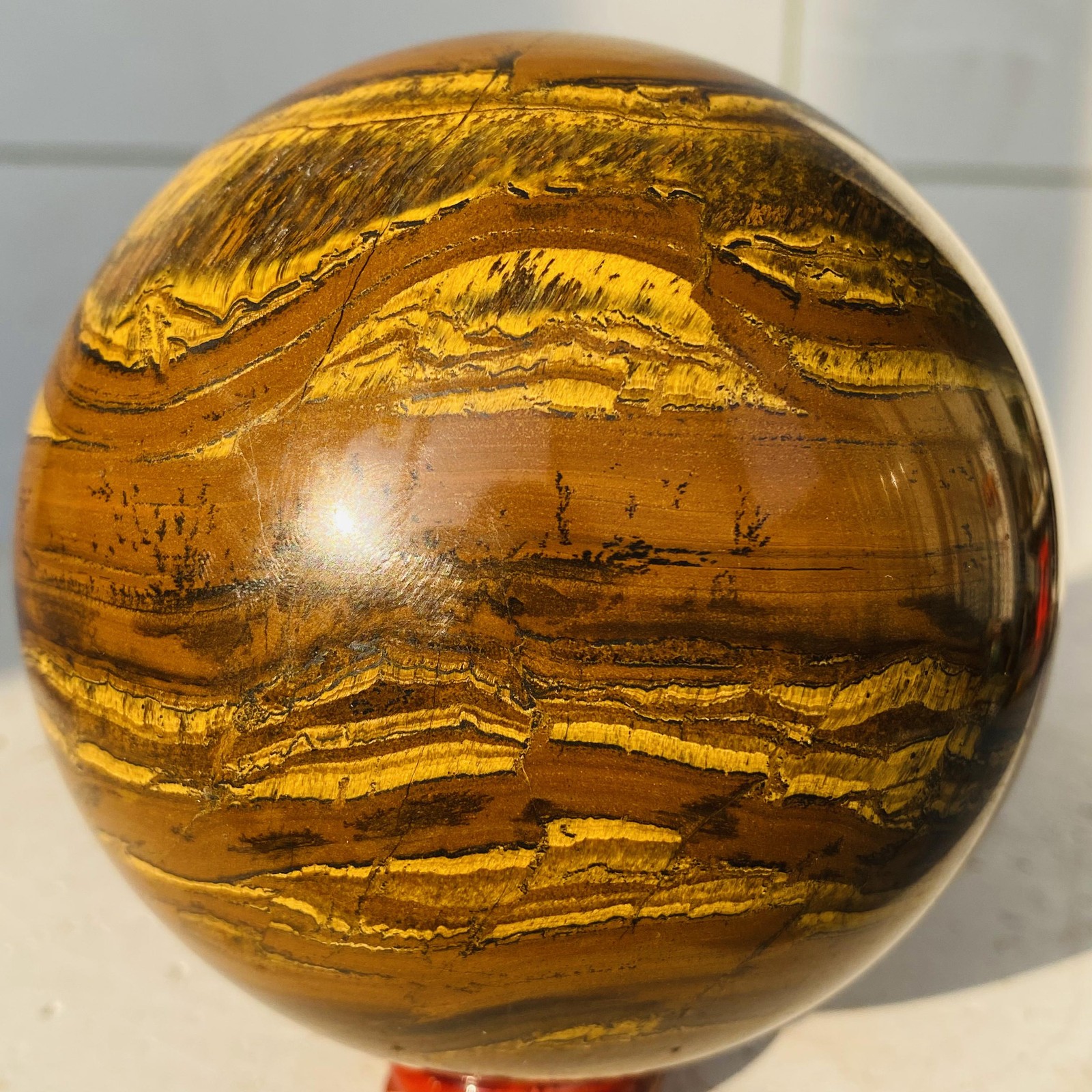 Natural tiger’s eye ball quartz crystals sphere gem reiki healing 1380g