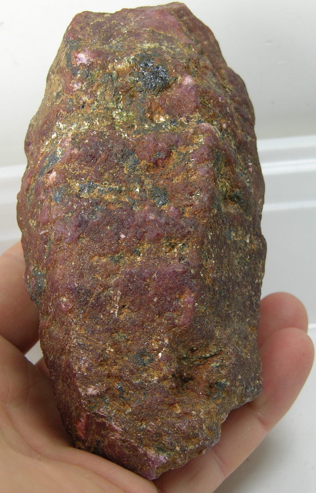 623g India 100% Natural Sapphire Ruby Dogtooth Crystal Specimen 110mm 1 lb 6 oz