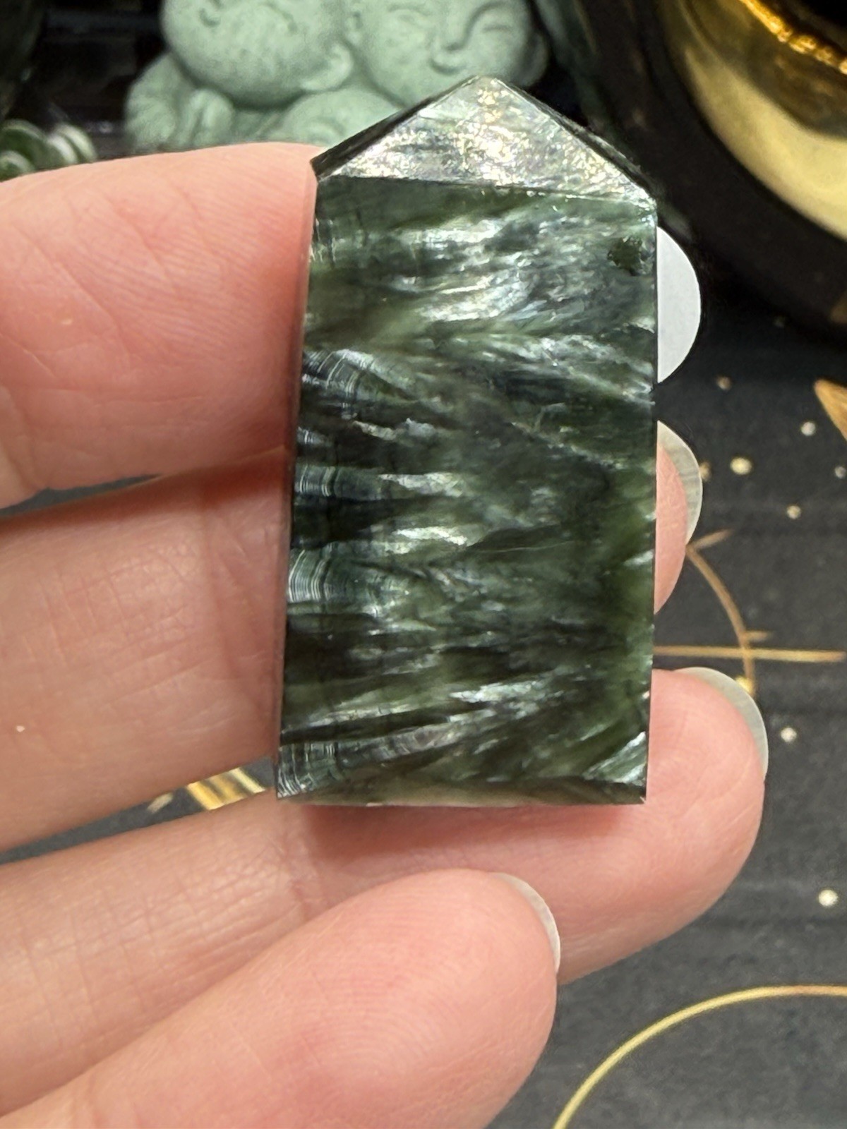 Natural Seraphinte Mini 4-sided points great patterns on these Free shipping