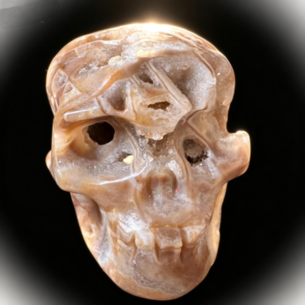 Natural Sphalerite Hand Carved Skull Sculpture, Polished Crystal Healing Statue