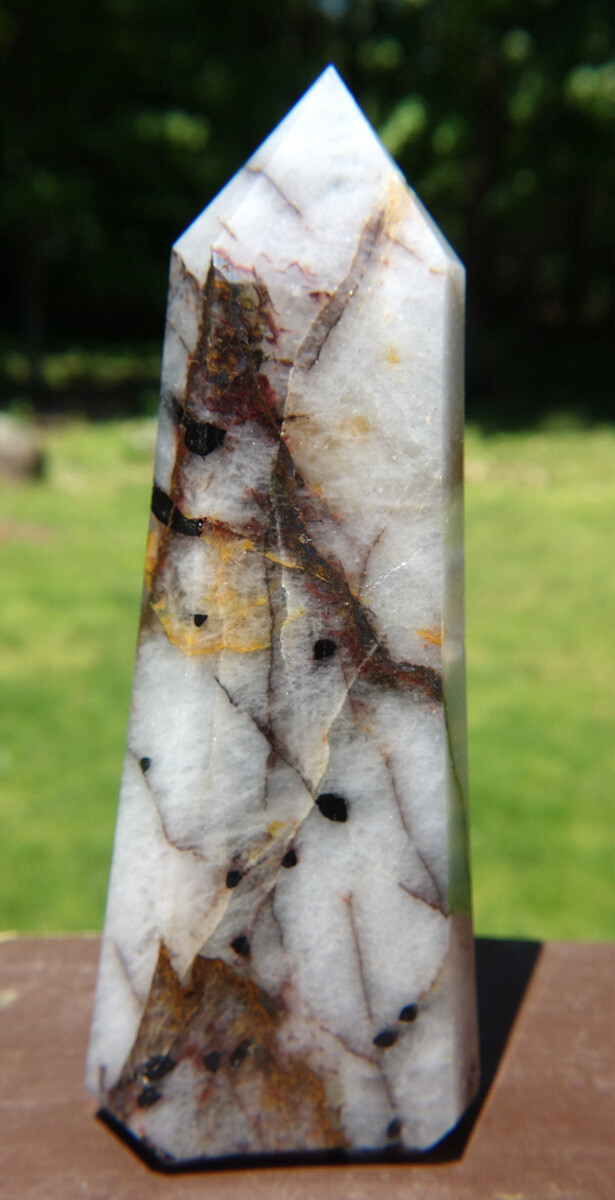 Black Tourmaline in Quartz Crystal ~ Polished Point