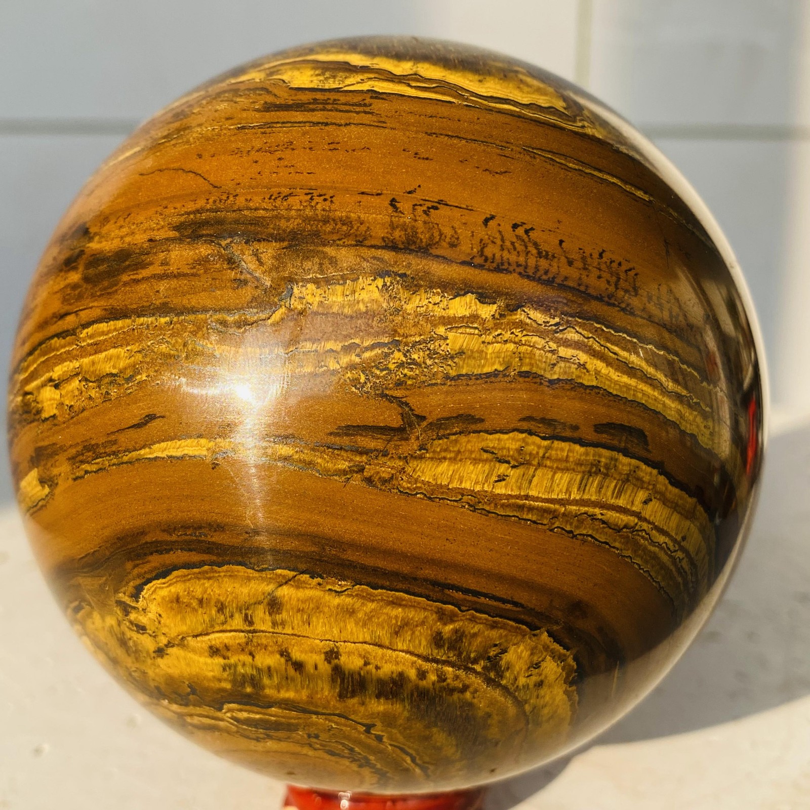 Natural tiger’s eye ball quartz crystals sphere gem reiki healing 1380g