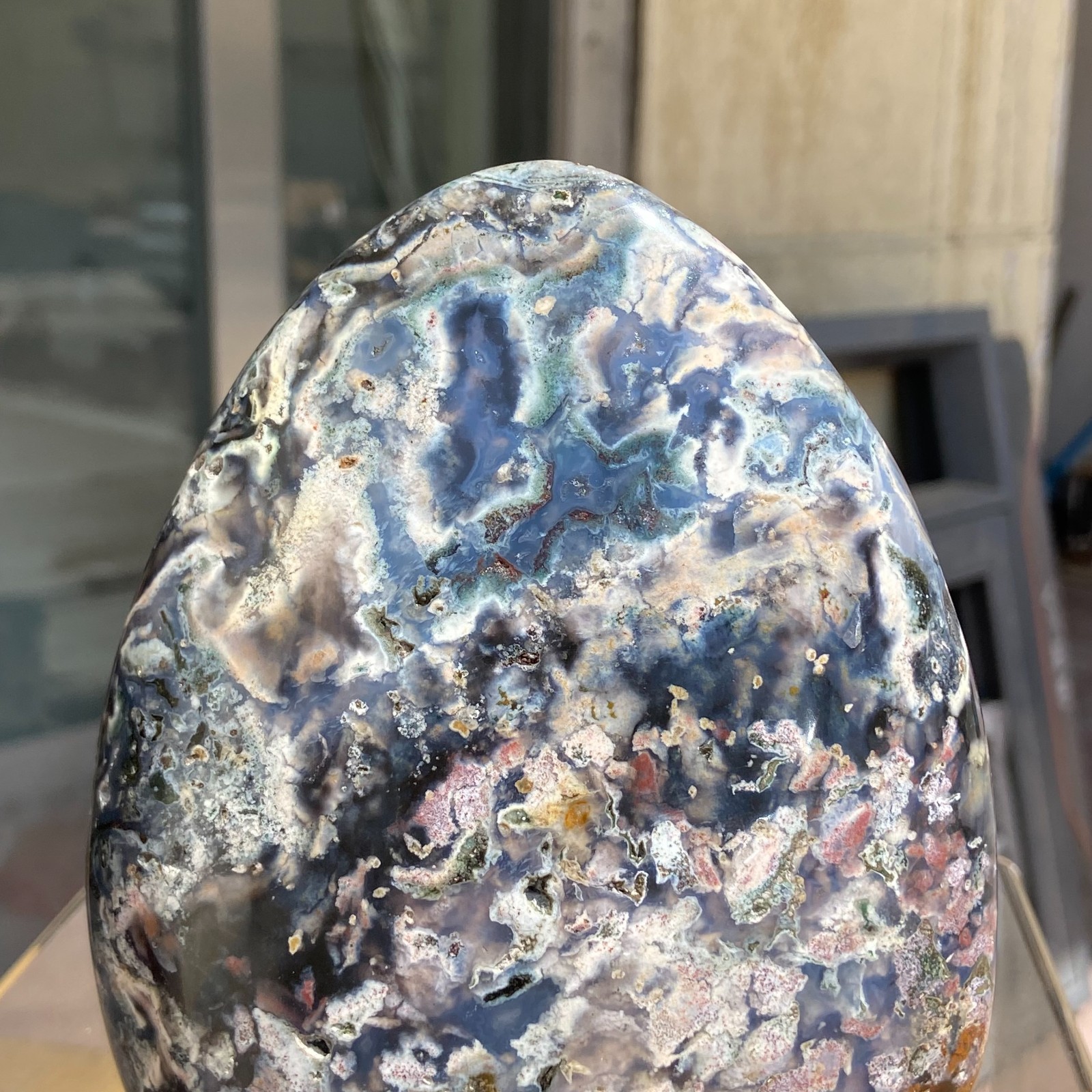 3.17LB Natural Colourful Ocean Jasper Crystal Display Specimen Healing