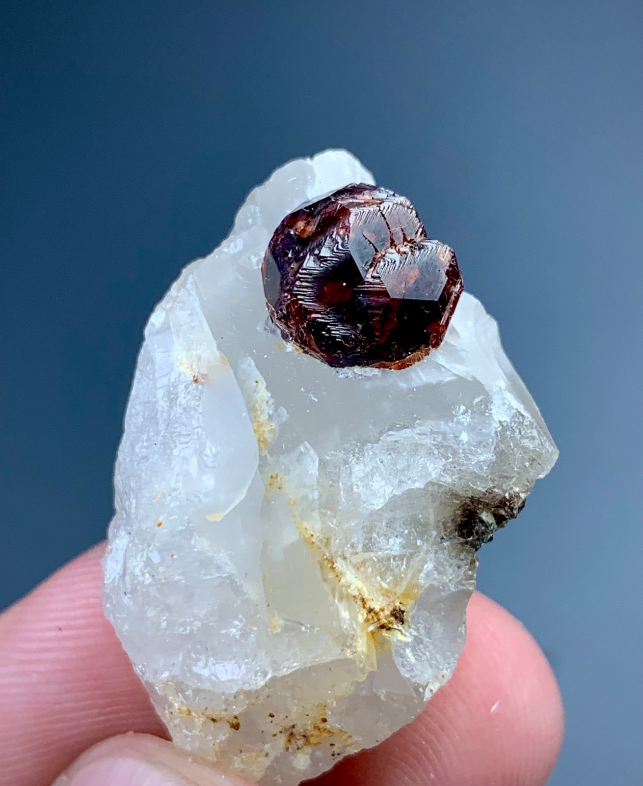 Natural Red Garnet With Quartz Crystal Specimen From Pakistan (64 carats )
