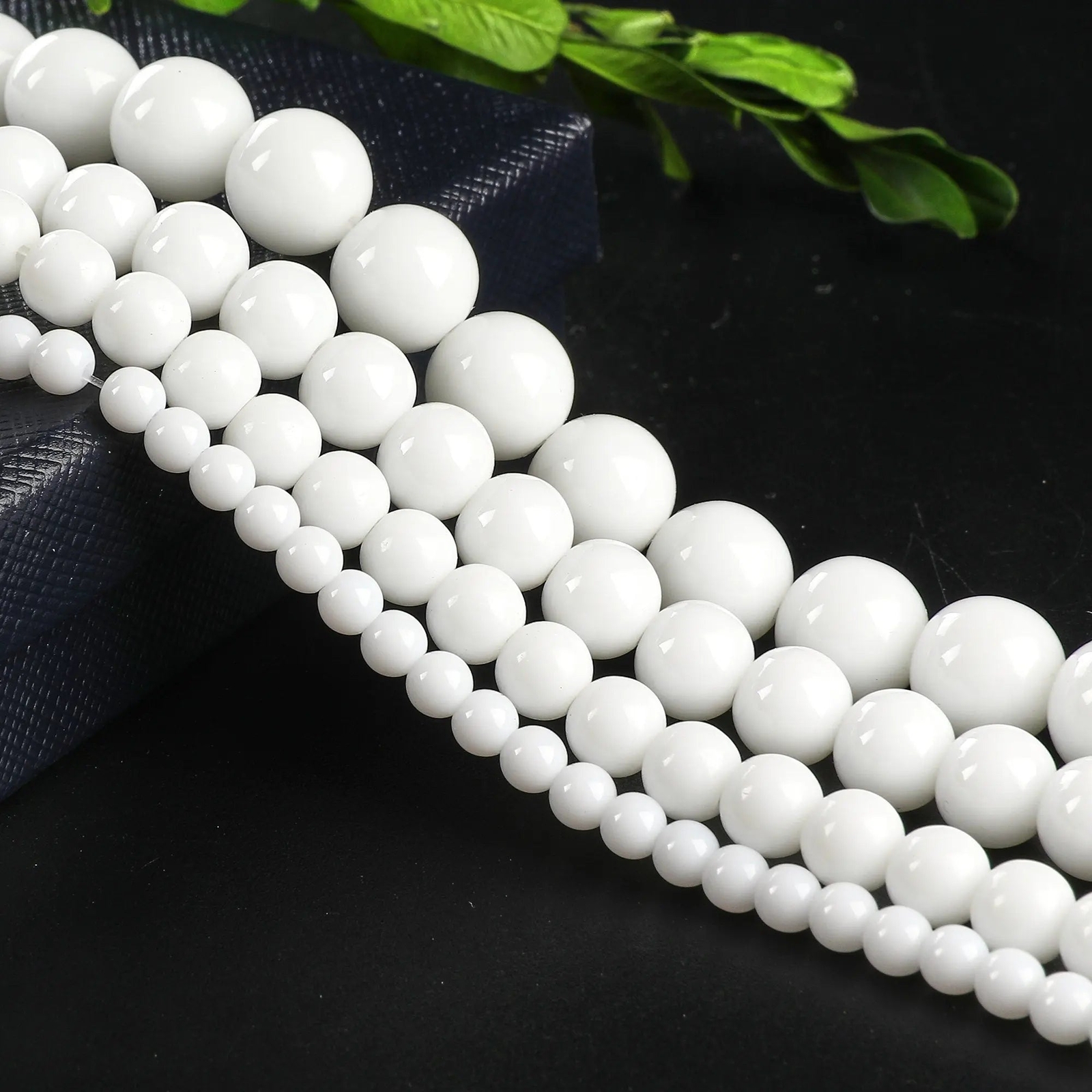 New White Agate Gemstone Round Beads 4mm/6mm/8mm/10mm/12mm Natural Stones Beads