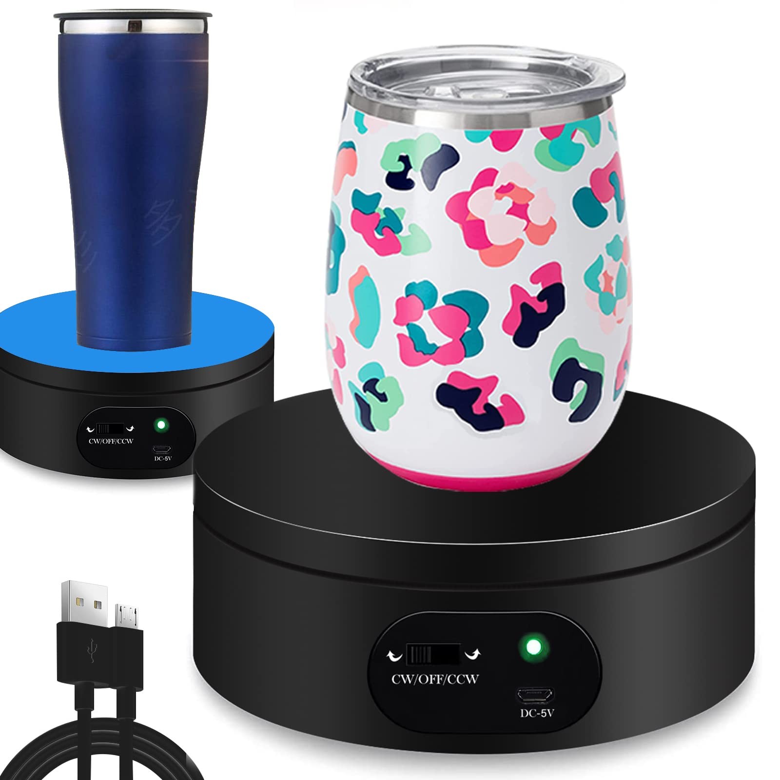 Motorized Rotating Display Stand,Turner Cup Platform for Epoxy Glitter Tumble…