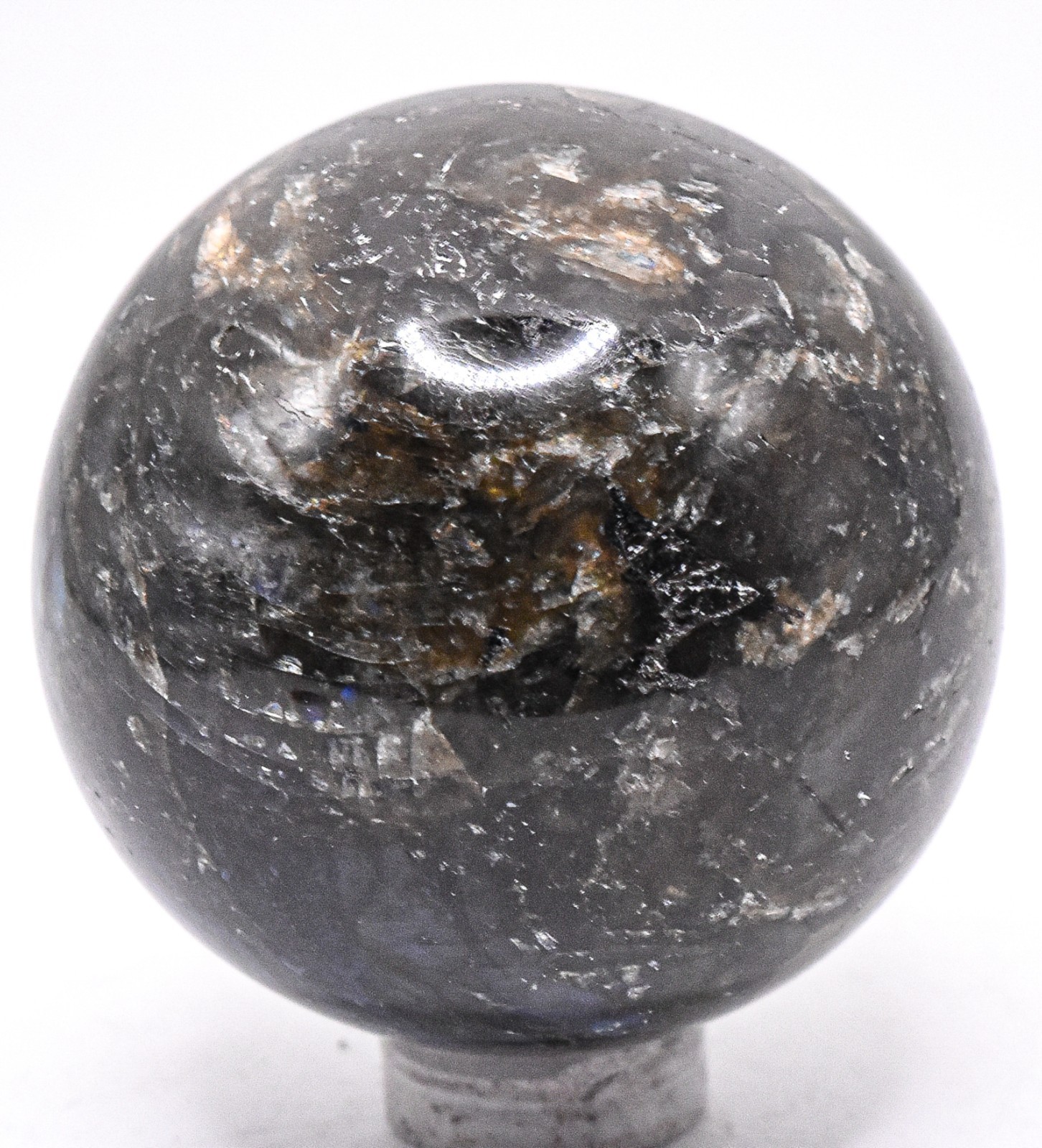 46mm Blue Flash Dark Labradorite Feldspar Sphere Polished Mineral – Madagascar