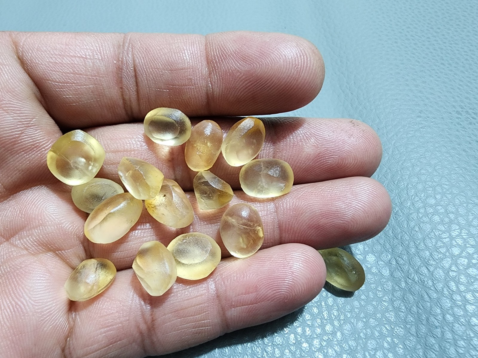 15pcs Top A+ Golden Citrine Topaz 10-13 MM Faceted Oval Cabochon Loose Gemstone