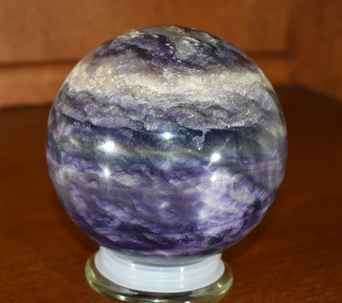 Purple Fluorite sphere 10 lb 8.8 OZ 143 mm