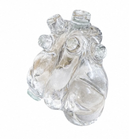 Natural Clear Quartz Anatomical Heart Hand Carved Crystal Sculpture Decor Gift