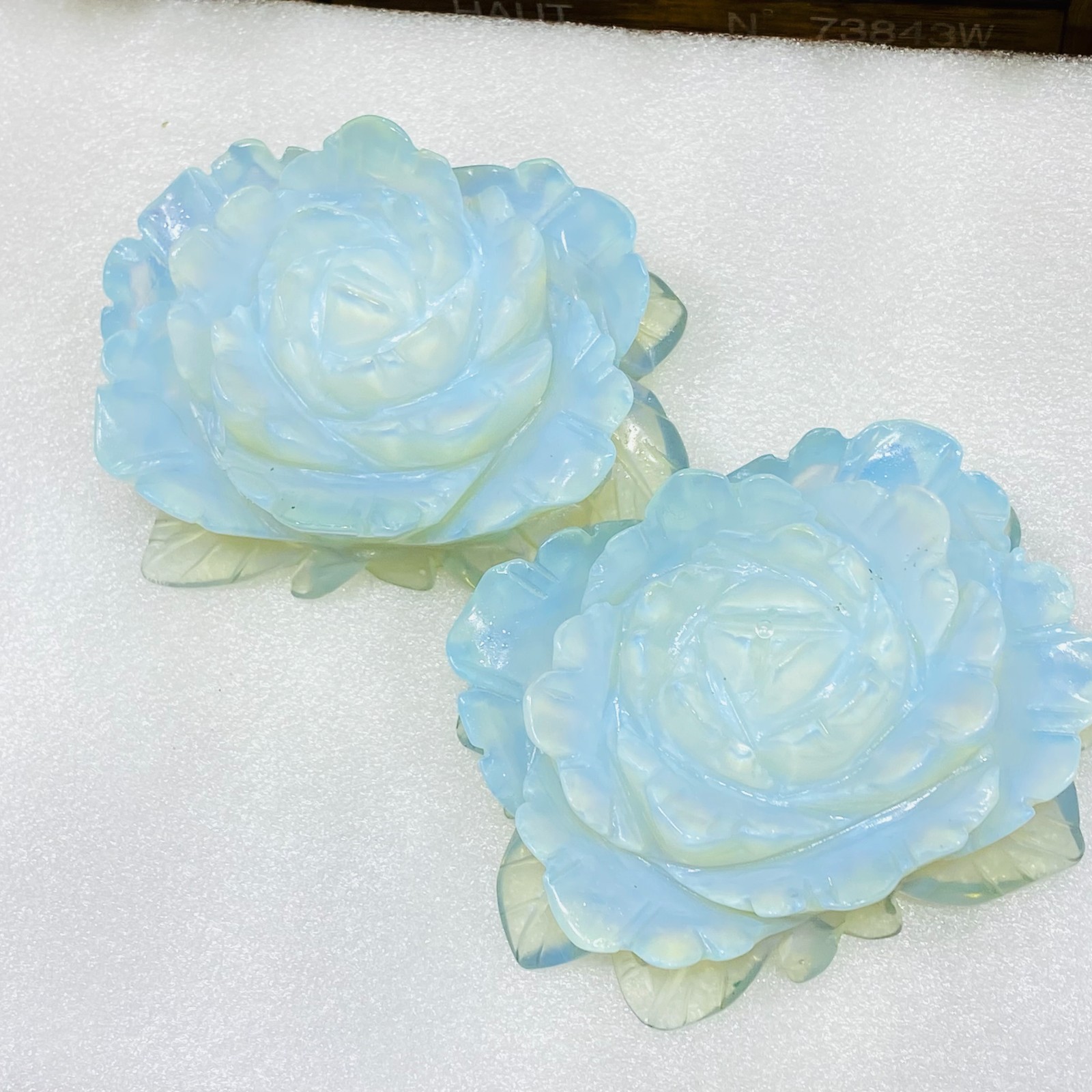 A++ 110mm+ Natural Opal quartz Flower hand Carved crystal healing 1PC