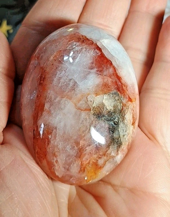 Fire Quartz Palm Stone