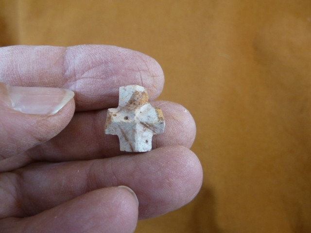 (CR593-72) 5/8″ SMALL Fairy Stone CHRISTIAN CROSS Staurolite Crystal MATRIX