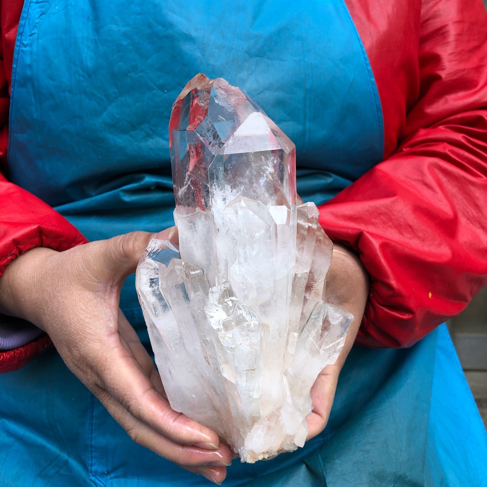 2 pieces 4.99LB Natural Transparent White Quartz Crystal Cluster Specimen 3519