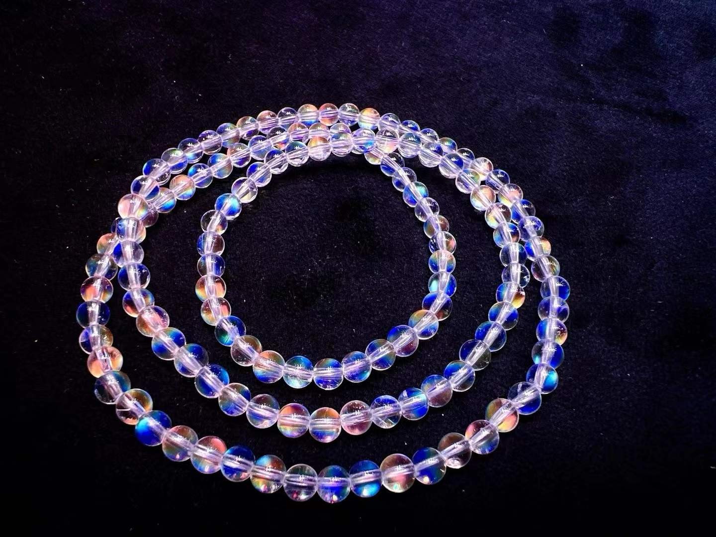 4.5mm Top Natural Moonstone Crystal Energy Bracelet Quartz Healing