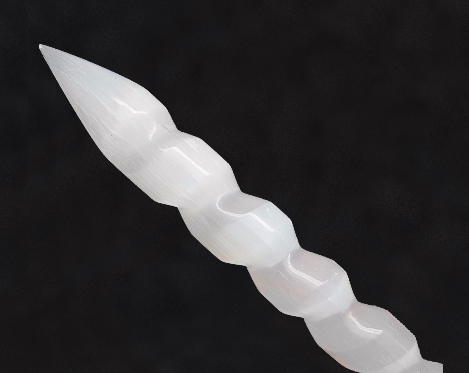 XL Selenite Crystal Massage Wand 8 “ Smooth Polished Round Point Tip Reiki Heal