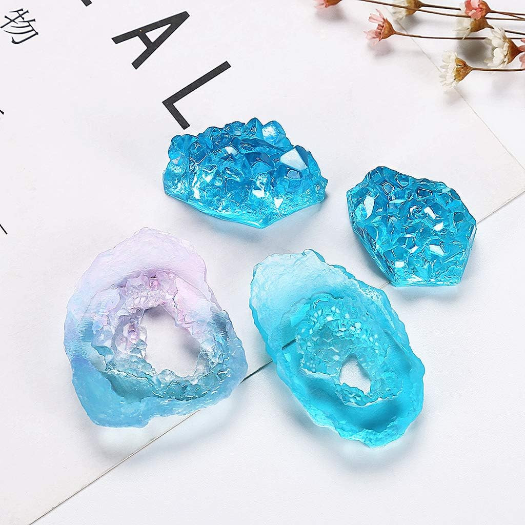 Natural Stone Resin Mold Crystal Quartz Rock Cluster Geode Druzy Gem Pendant Sil