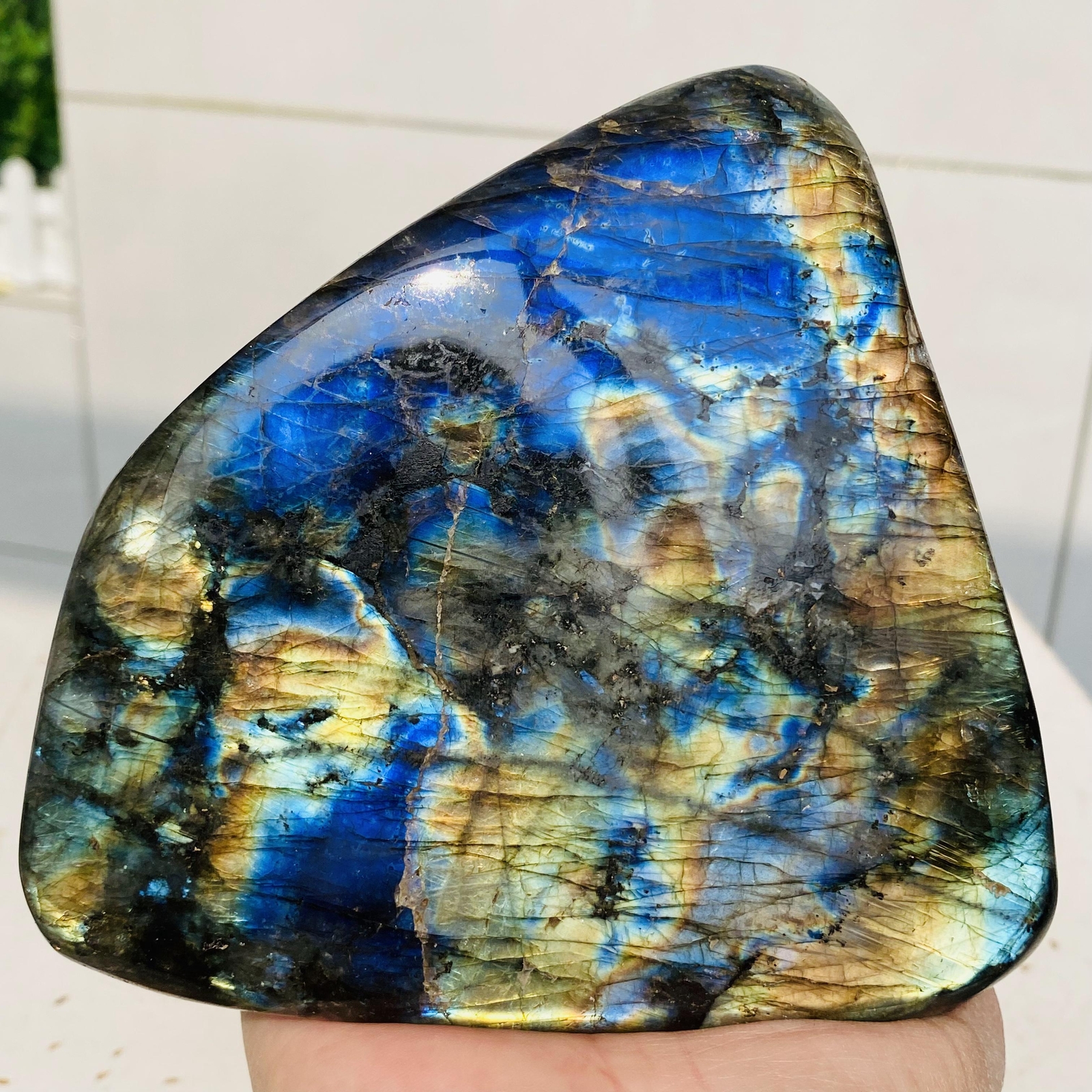 Natural Labradorite Quartz Crystal Freeform Mineral Specimen Healing 1240g