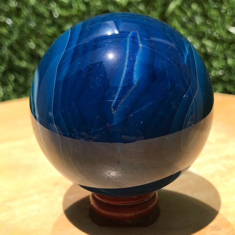 290G Rare Blue Agate Quartz Ball Crystal Sphere Mineral Specimen Healing