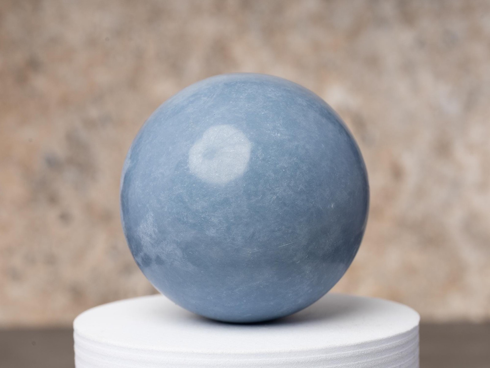 Angelite Sphere Stand Natural Polished Crystal Ball Decorative Stone Gift Decor