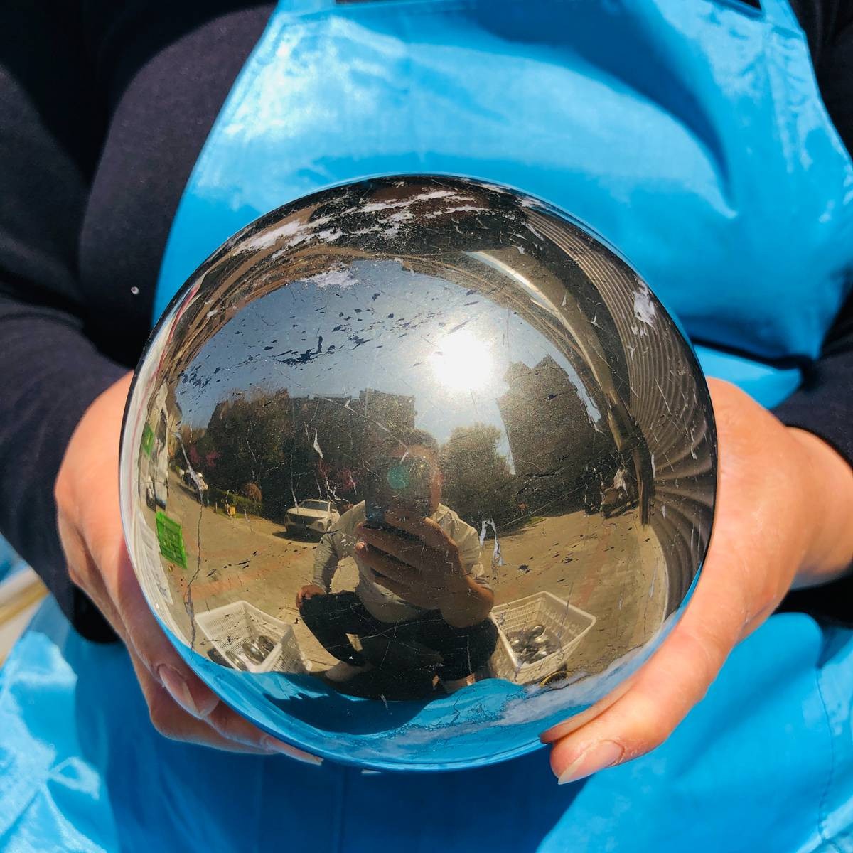 10LB Natural Chalcopyrite Sphere Crystal Quartz Mineral Reiki Healing 4267