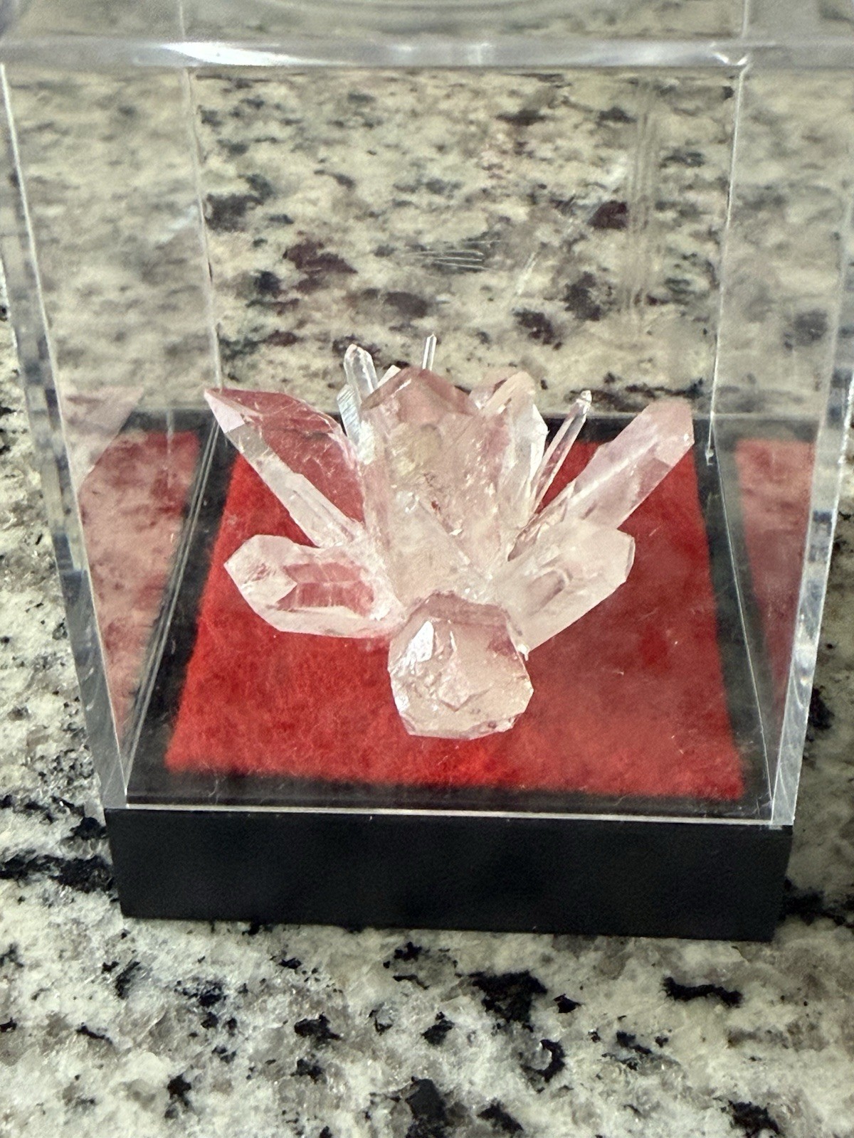 Clear Quartz Cluster From Arkansas, USA, In Display Box, Specimen