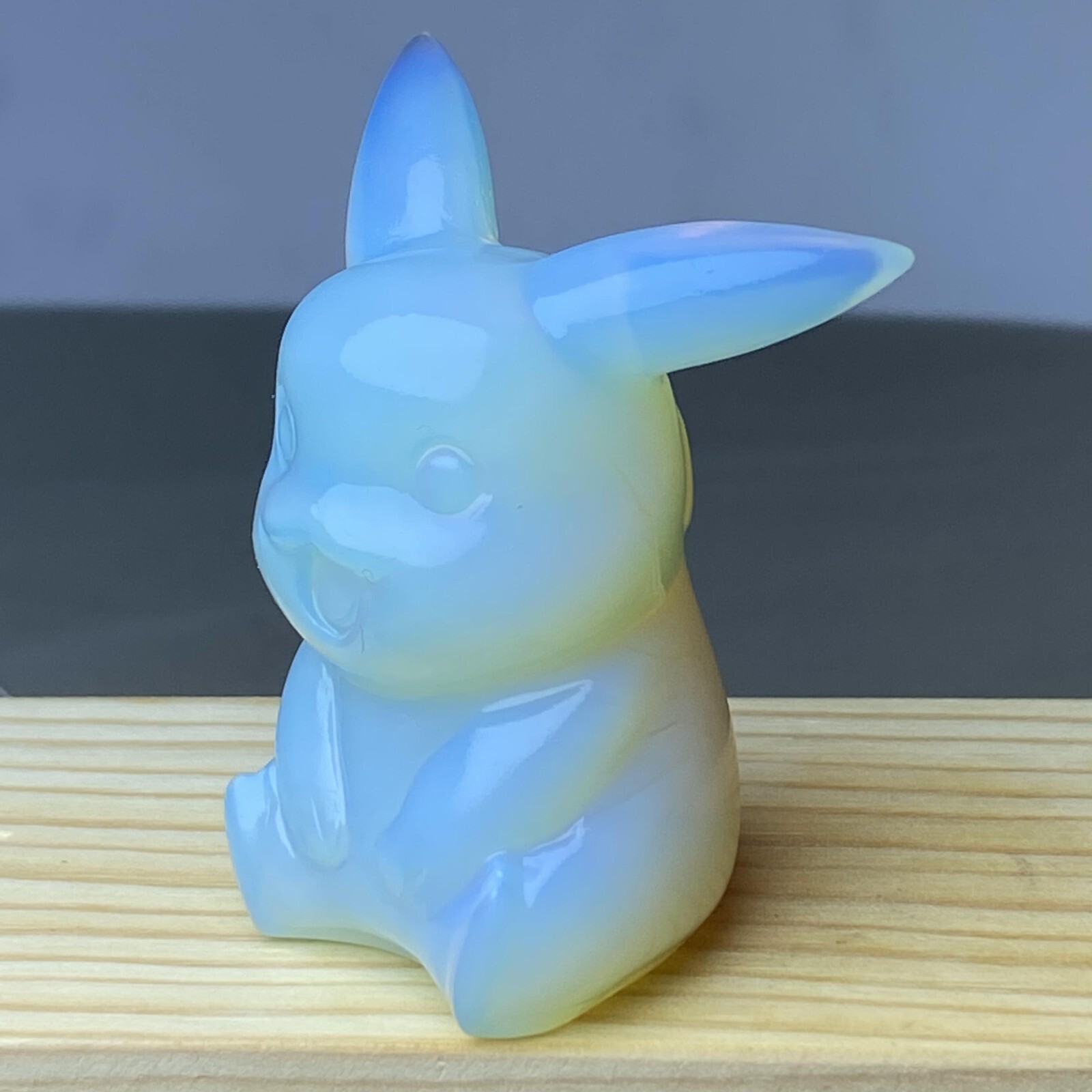 1pc Opalite carved lovely Pikachu gift quartz crystal Reiki healing