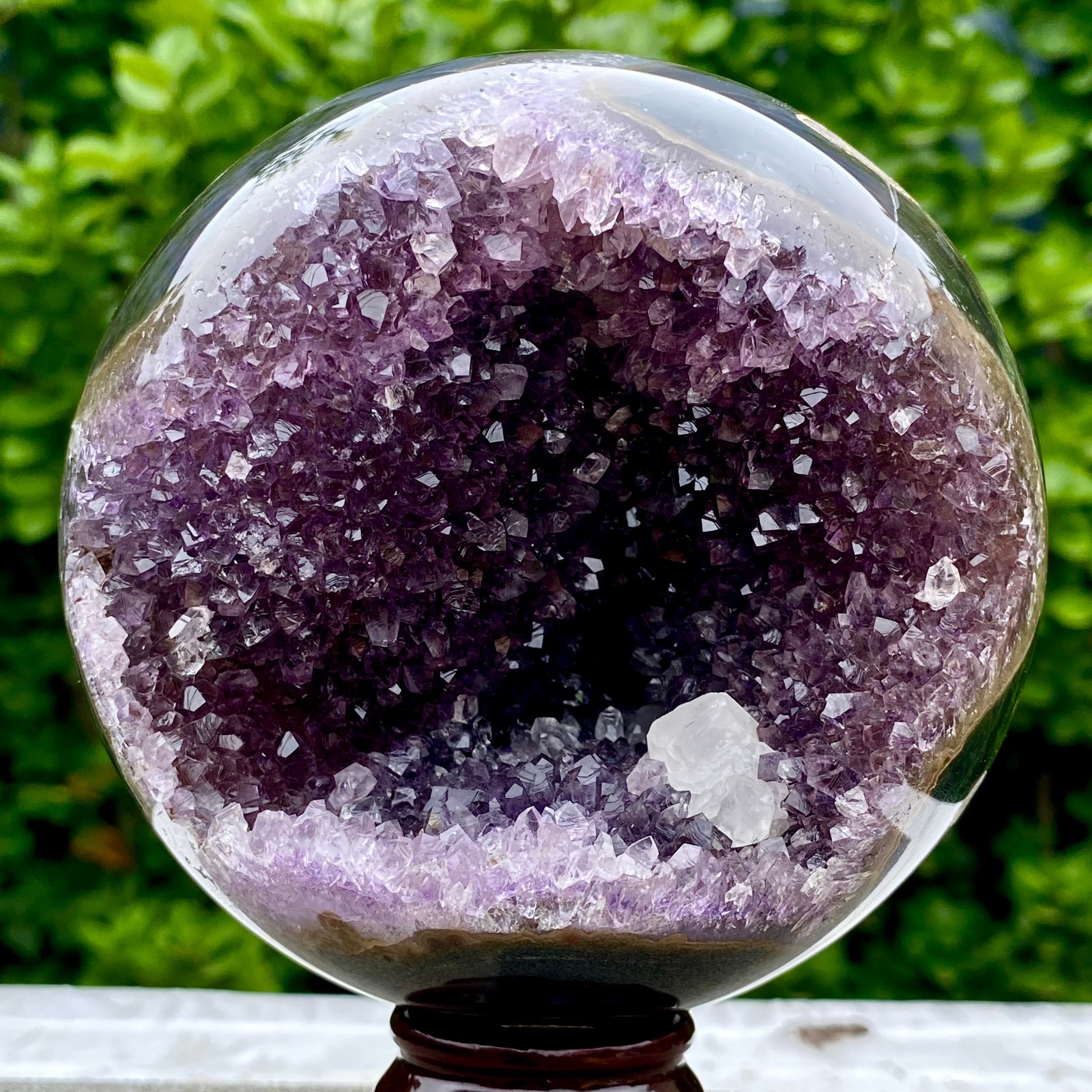 3.9LB Amethyst Agate Sphere Polished Healing Crystal Ball Home Feng Shui Ornam