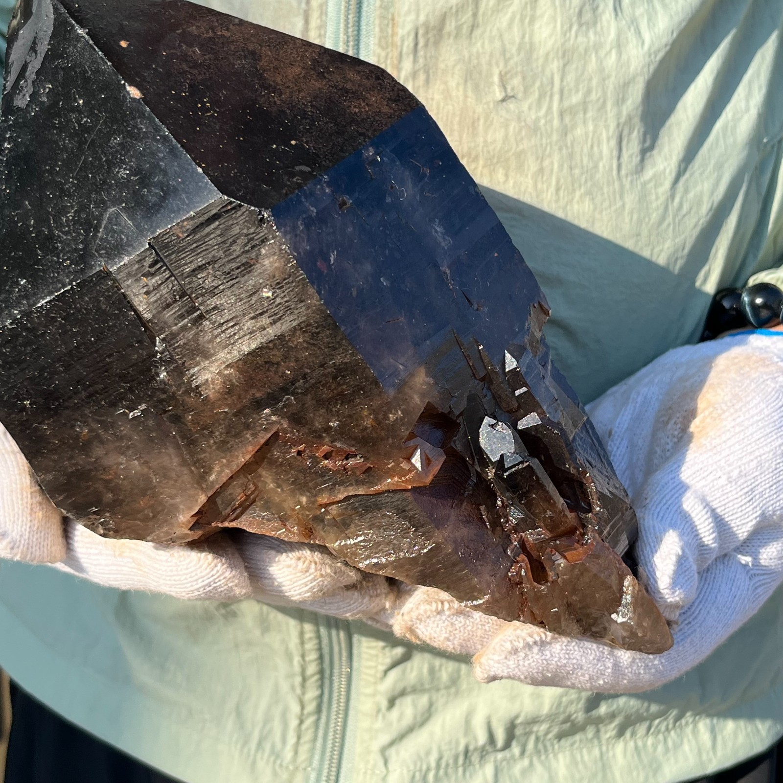 10LB Natural Smoky Black Skeletal Elestial Quartz Crystal Point Mineral