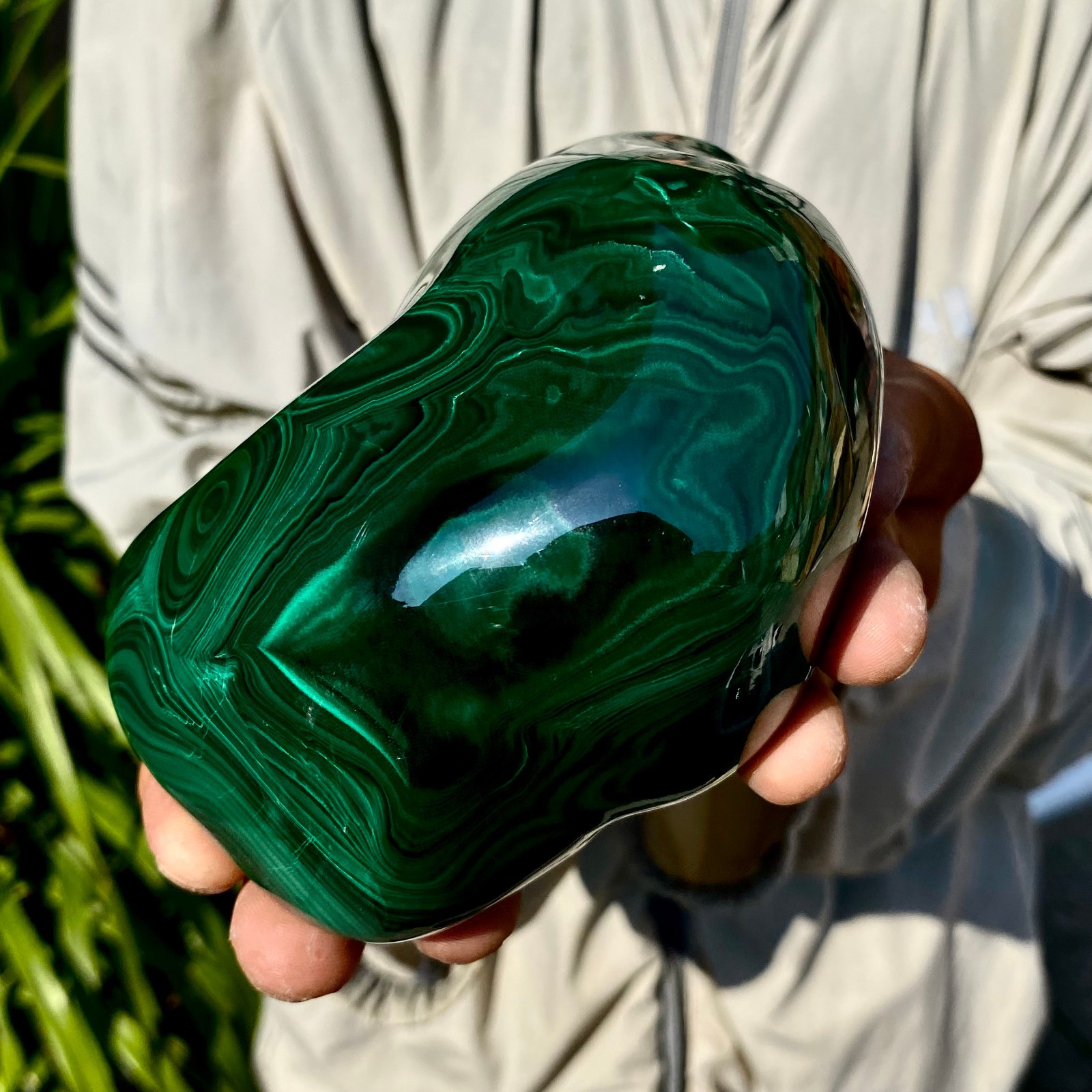 3.3LB Natural glossy Malachite transparent cluster rough mineral sample