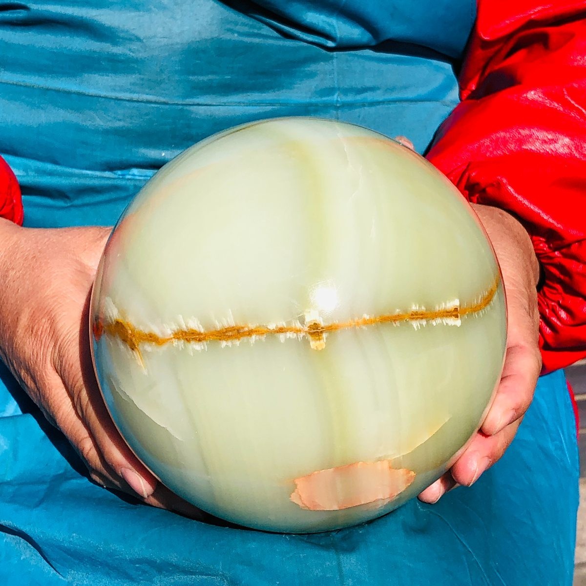 10.58LB Natural Afghan Jade Sphere Polished Crystal Healing Ball Home Reiki