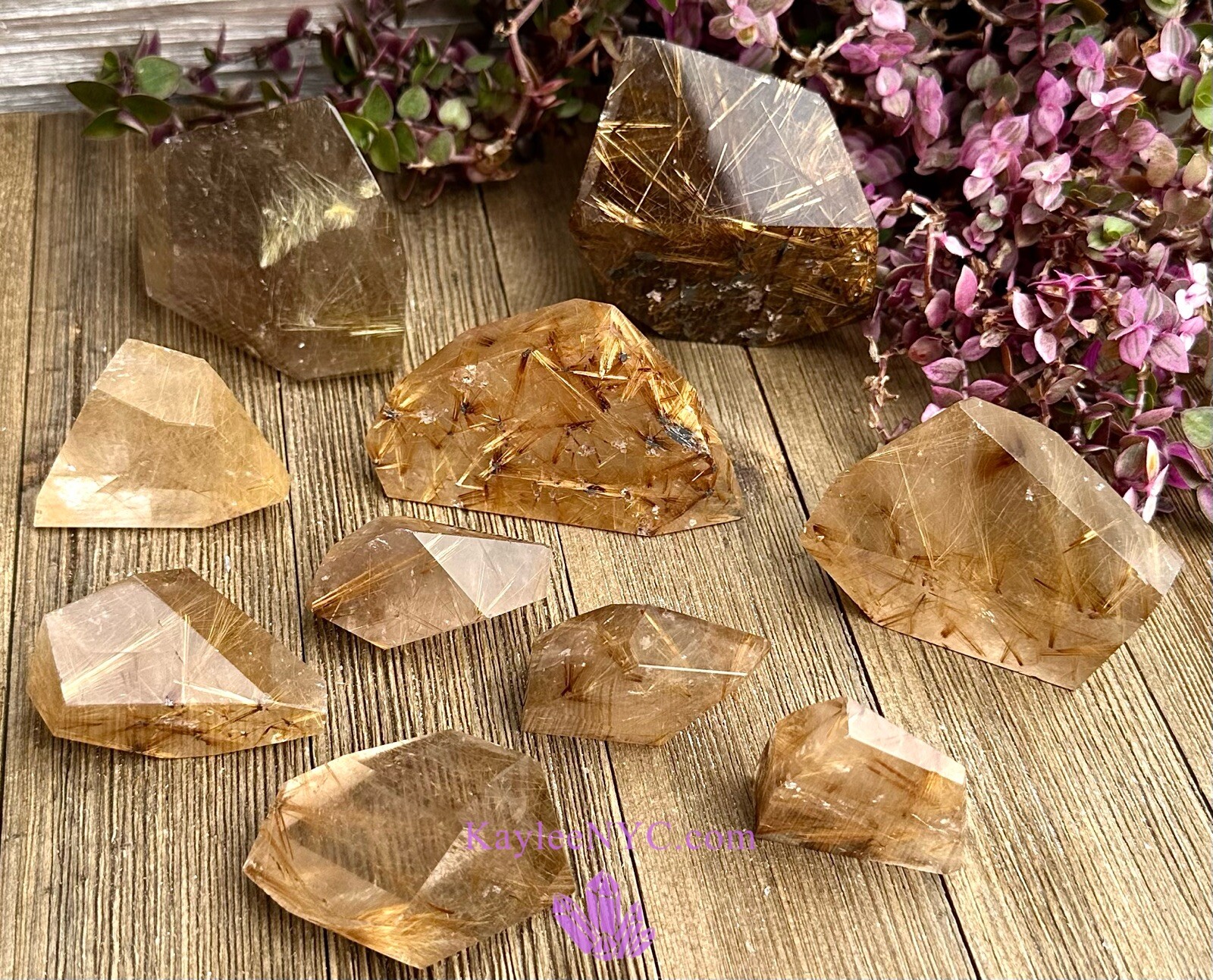 Wholesale Lot 10 PCs Natural Gold Rutilated Quartz Freeform Crystal