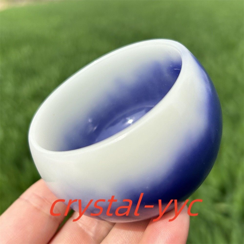 2.6″ Purple Luminous Stone Cup Red Agate Crystal Bowl Mineral Specimen 1pc