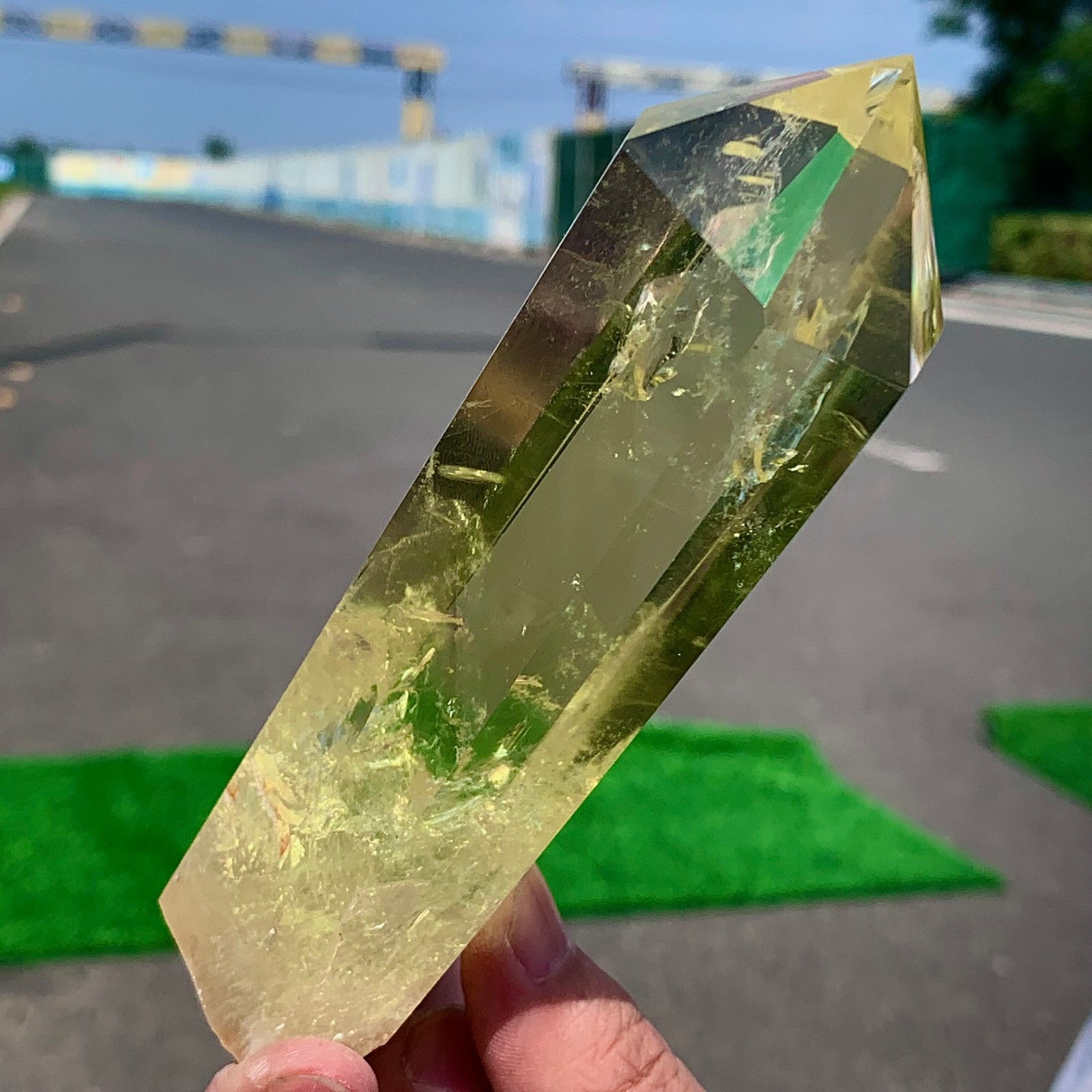 284G Natural citrine obelisk tower wand points spiritual healing