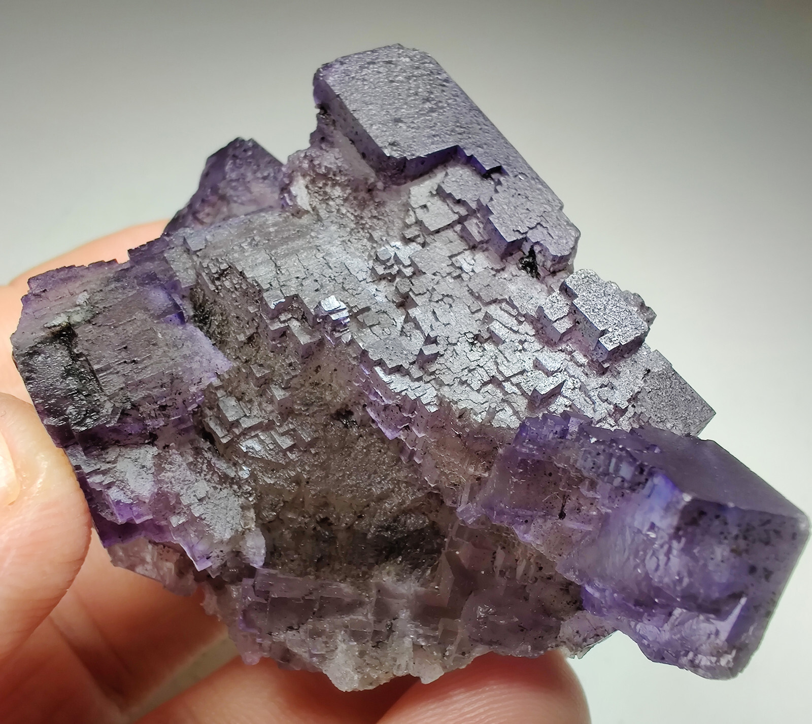 Fluorite crystals with Bitumen. Cave-in-Rock, Illinois. 98 grams.