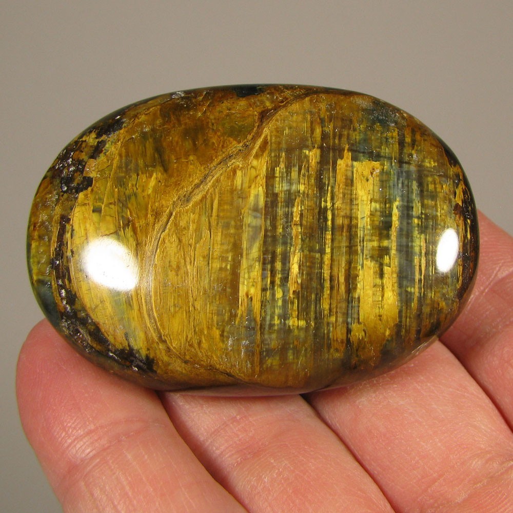2.3″ NELLITE Pietersite Tigereye Gemstone Polished Palm Stone – South Africa