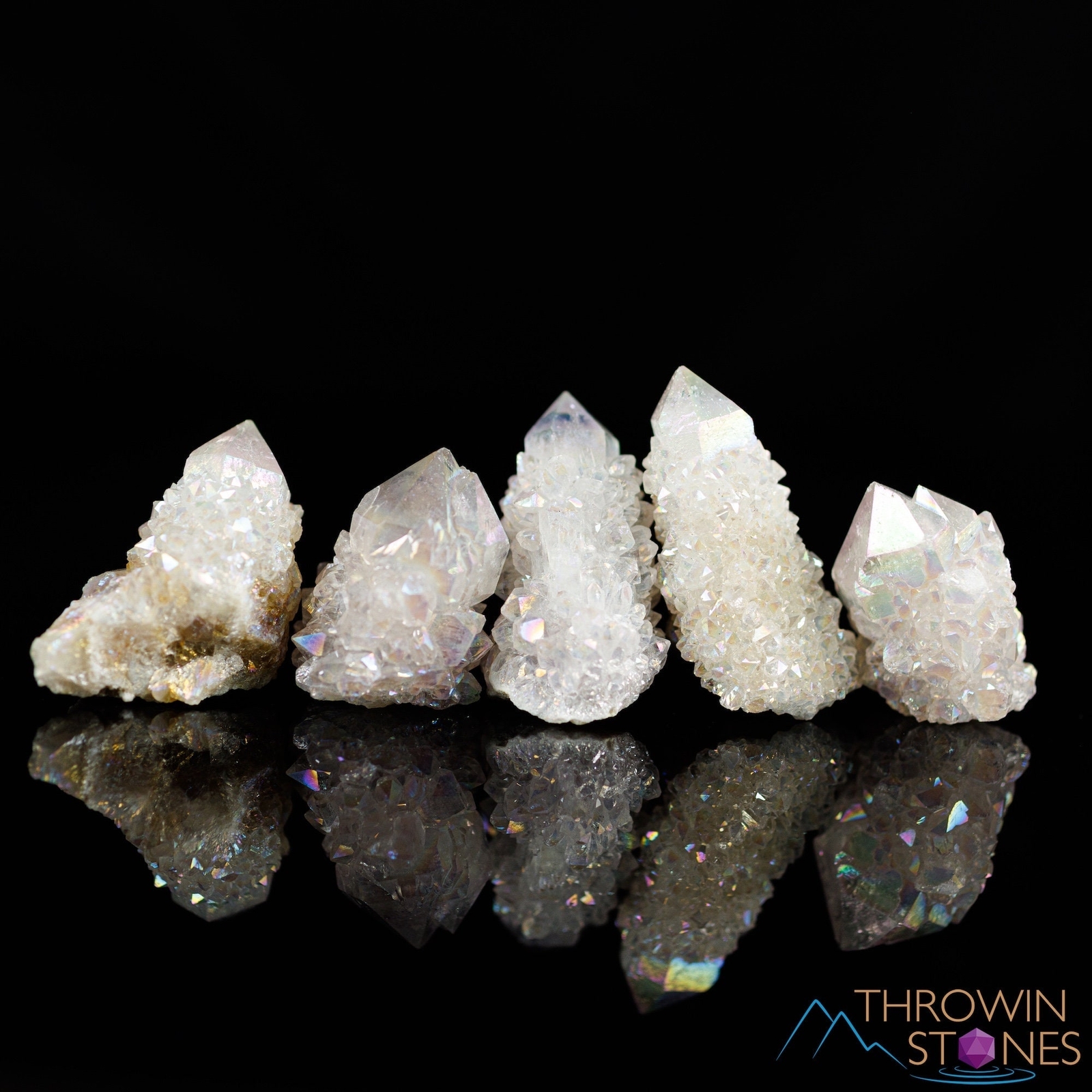 White Angel AURA QUARTZ Crystal – Lotus – Rainbow Spirit Quartz Decor, E2005