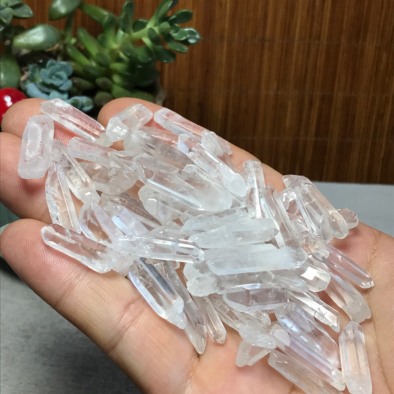 63Pcs Natural clear white quartz Crystal gemstone Specimen 62g A6913