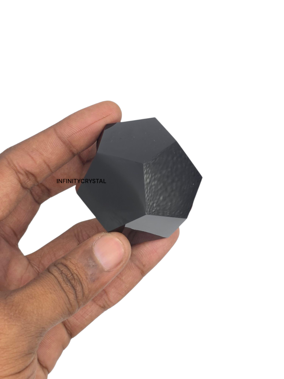 Obsidian Dodecahedron Crystal (40-50mm) – Handmade Sacred Geometry Tool Energy.