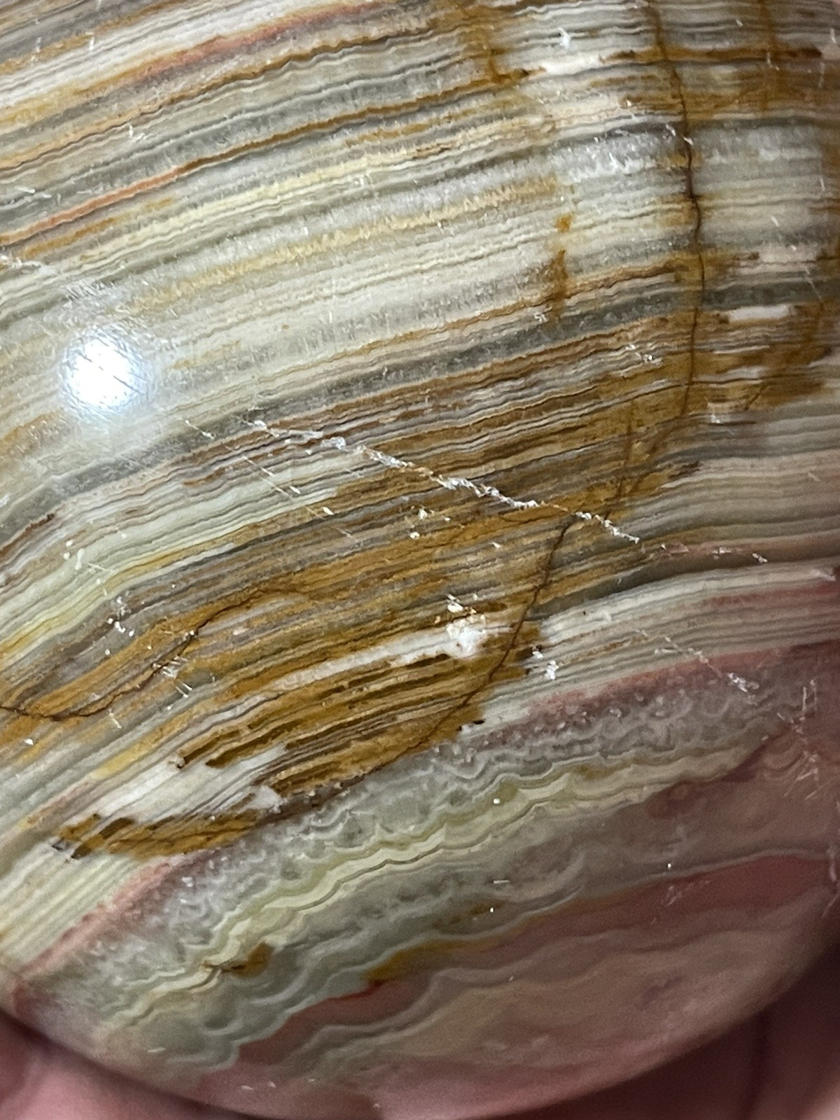 Polished Multicolored Banded Onyx Sphere Educational Specimen *See Photos/Notes*