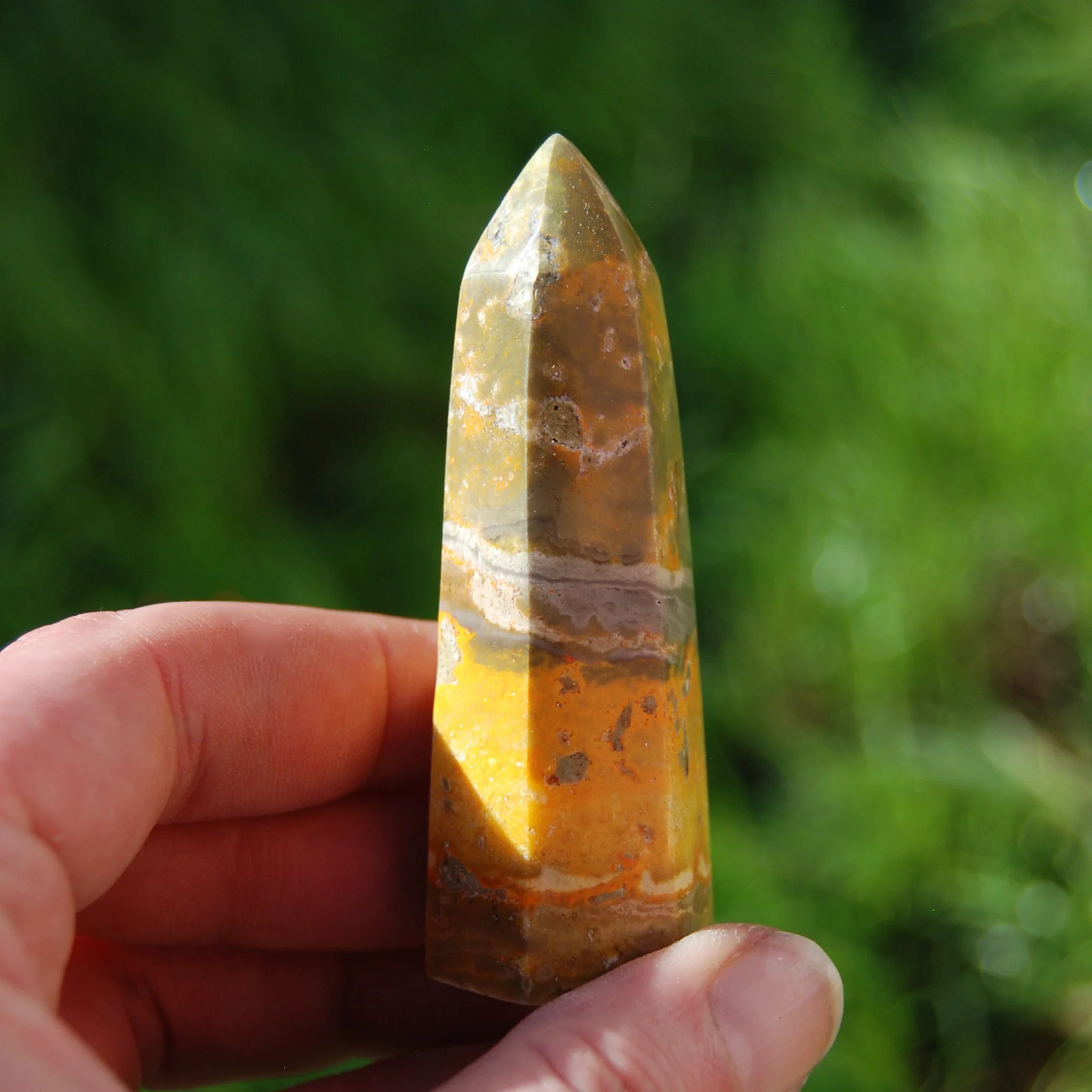 3in 60g Bumblebee Jasper Tower, Healing Crystals, Indonesia